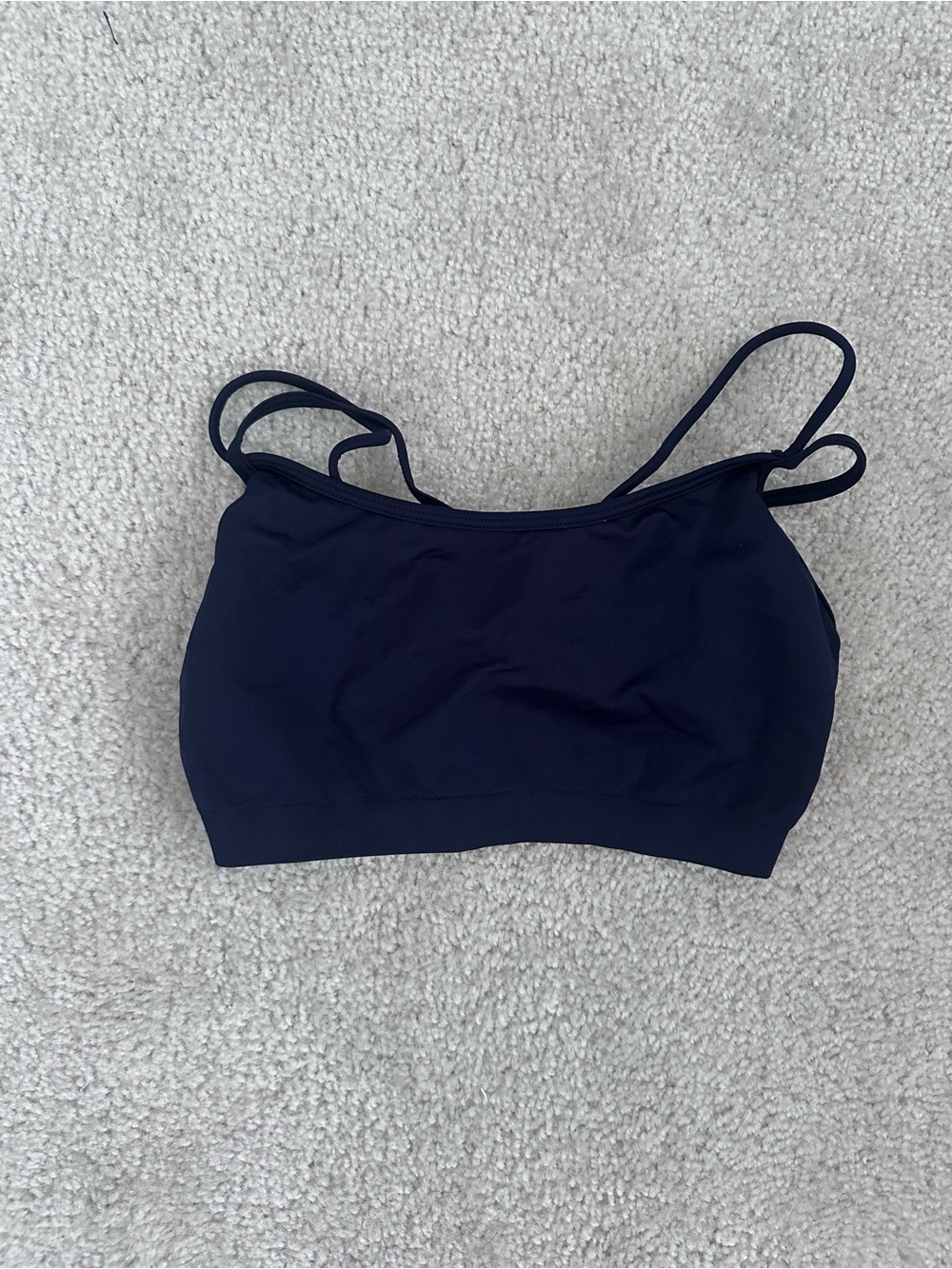 Fabletics Dash Sports Bra Size M Low Impact Strappy Back Navy